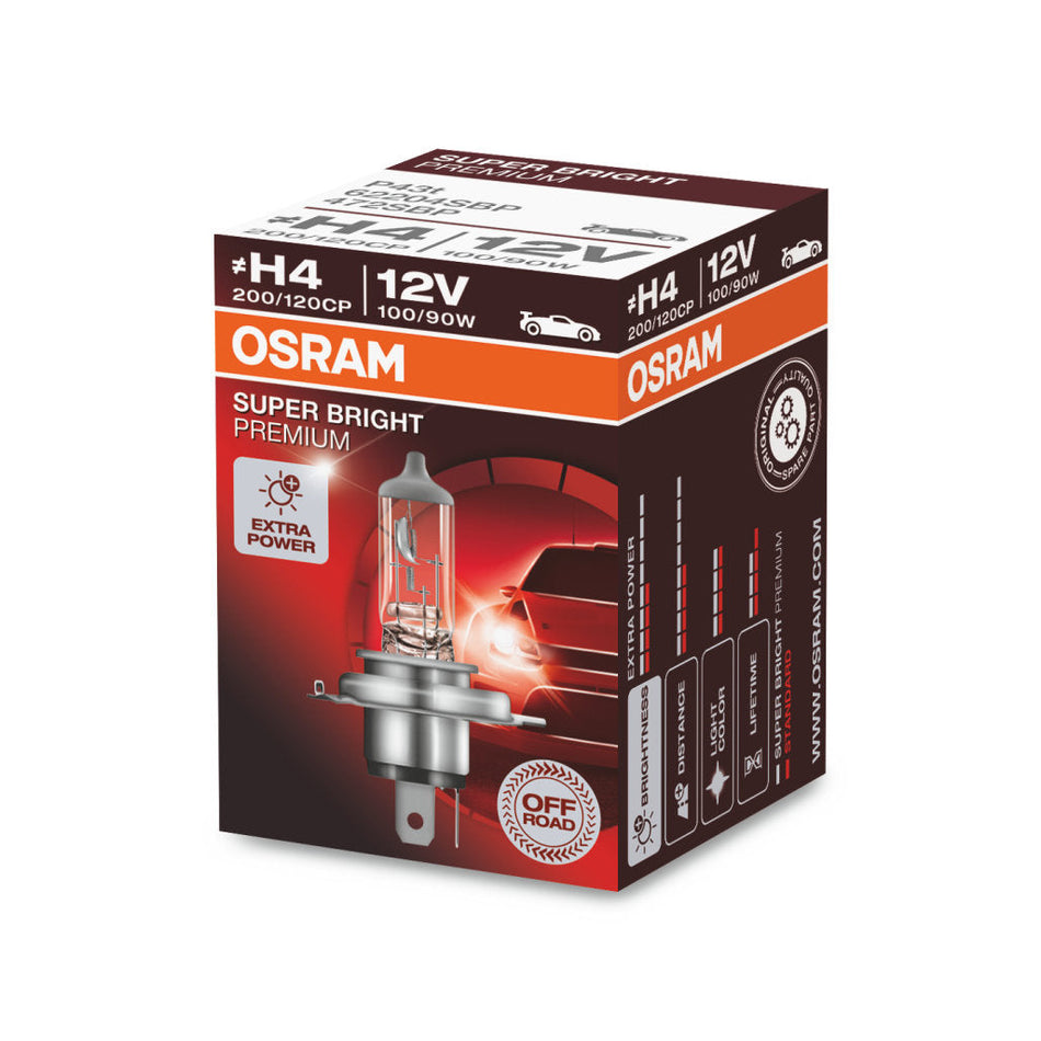 FOCO H4 12V 100-90W OSRAM SUPER BRIGHT - UNIDAD - 62204BP