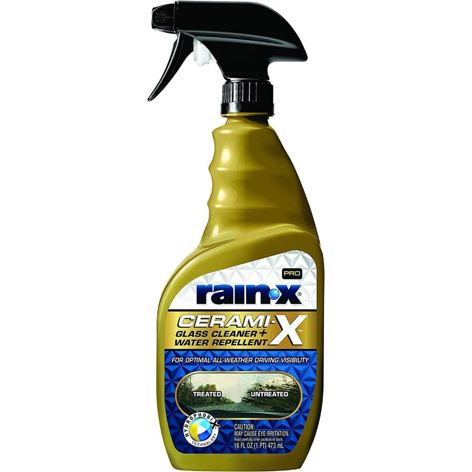 LIMPIADOR 2-EN-1 DE VIDRIOS EN SPRAY + REPELENTE DE LLUVIA CERAMICO 16 RAIN-X